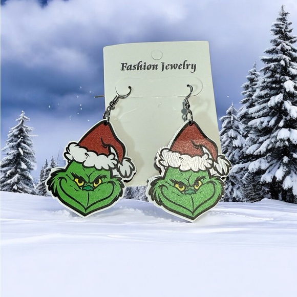 Source Unknown Festive Grinch Earrings - Picture 2 of 2